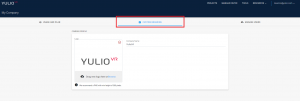 Yulio dashboard, custom branding tab
