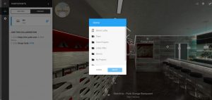 Select project icon, list of projects
